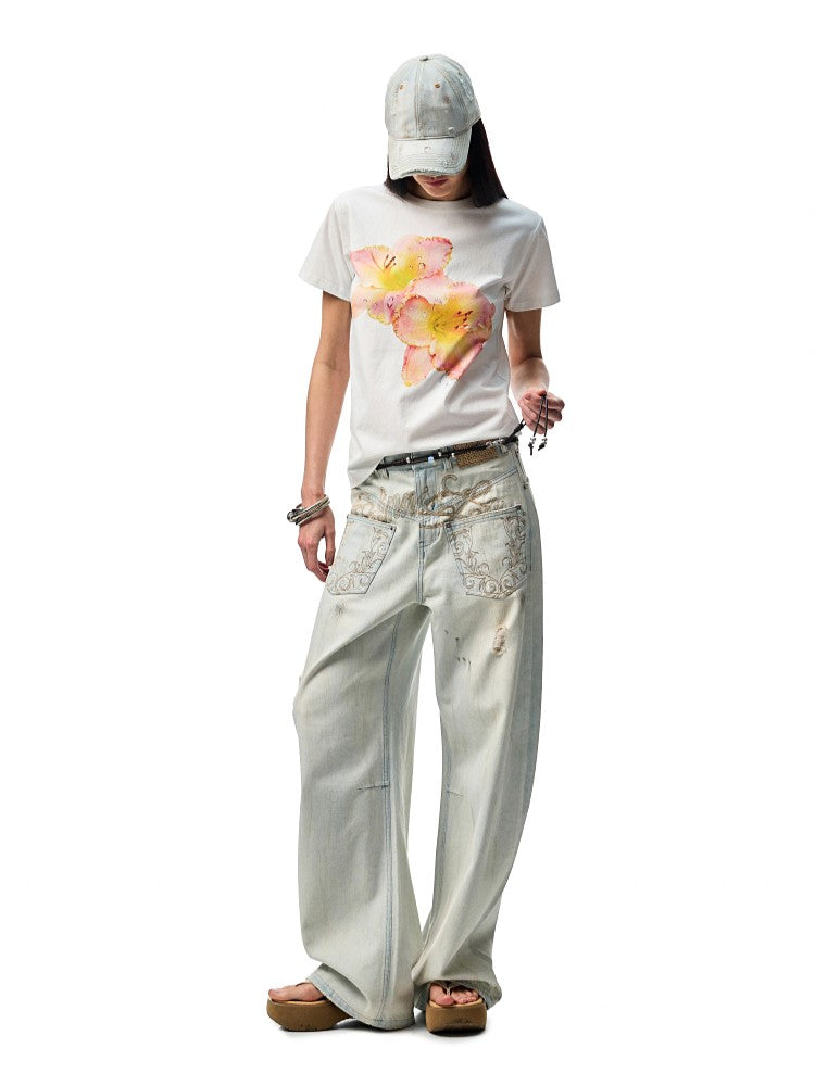 Wide-leg Scimitar Jeans JIN0016