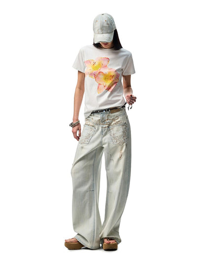 Wide-leg Scimitar Jeans JIN0016