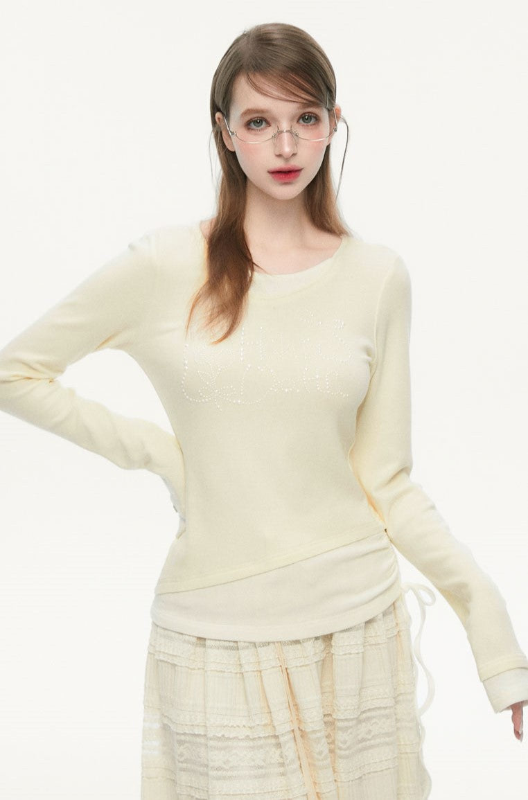 Diamond Fake Two-piece Stitching Sweater SPE0070