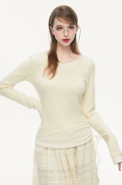 Diamond Fake Two-piece Stitching Sweater SPE0070