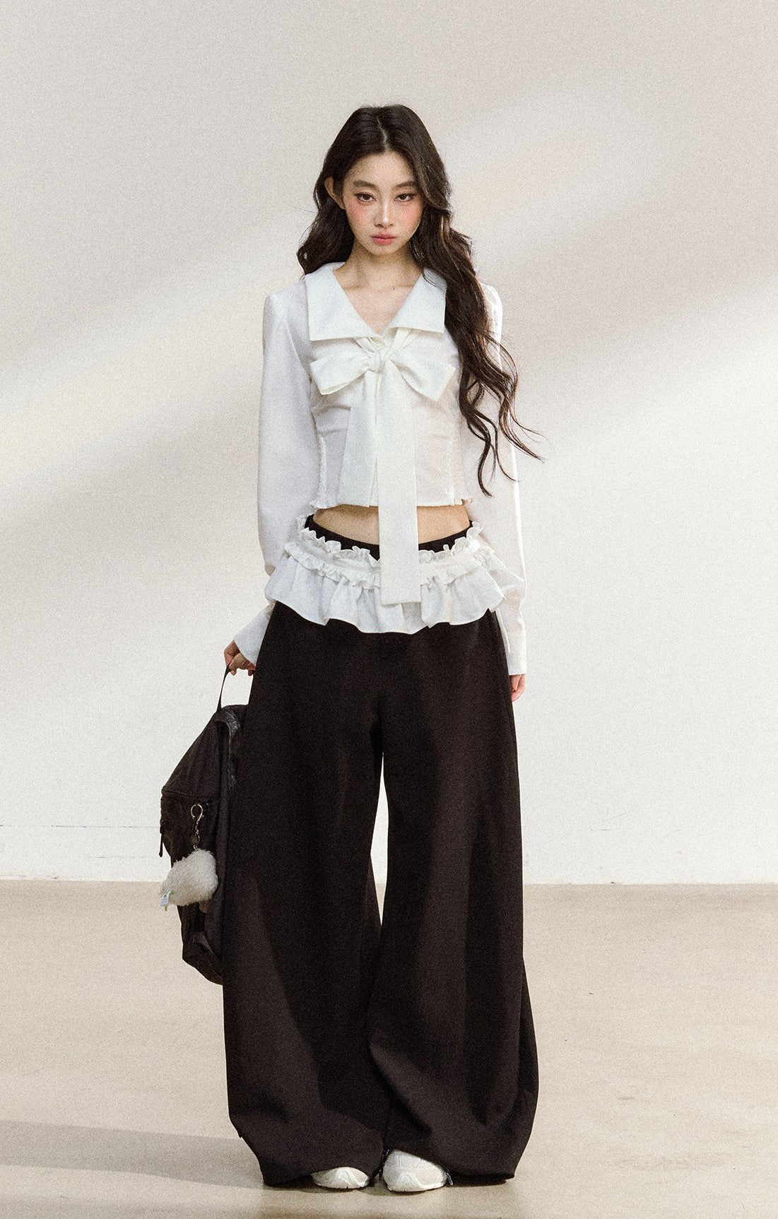 White Bow Lace Shirt/Pants SHI0210