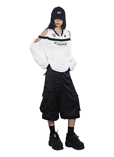 Two-tone Patch Print Jersey T-shirt ANY0076