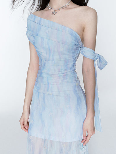 Romantic Gradient Off-shoulder Dress FRA0375