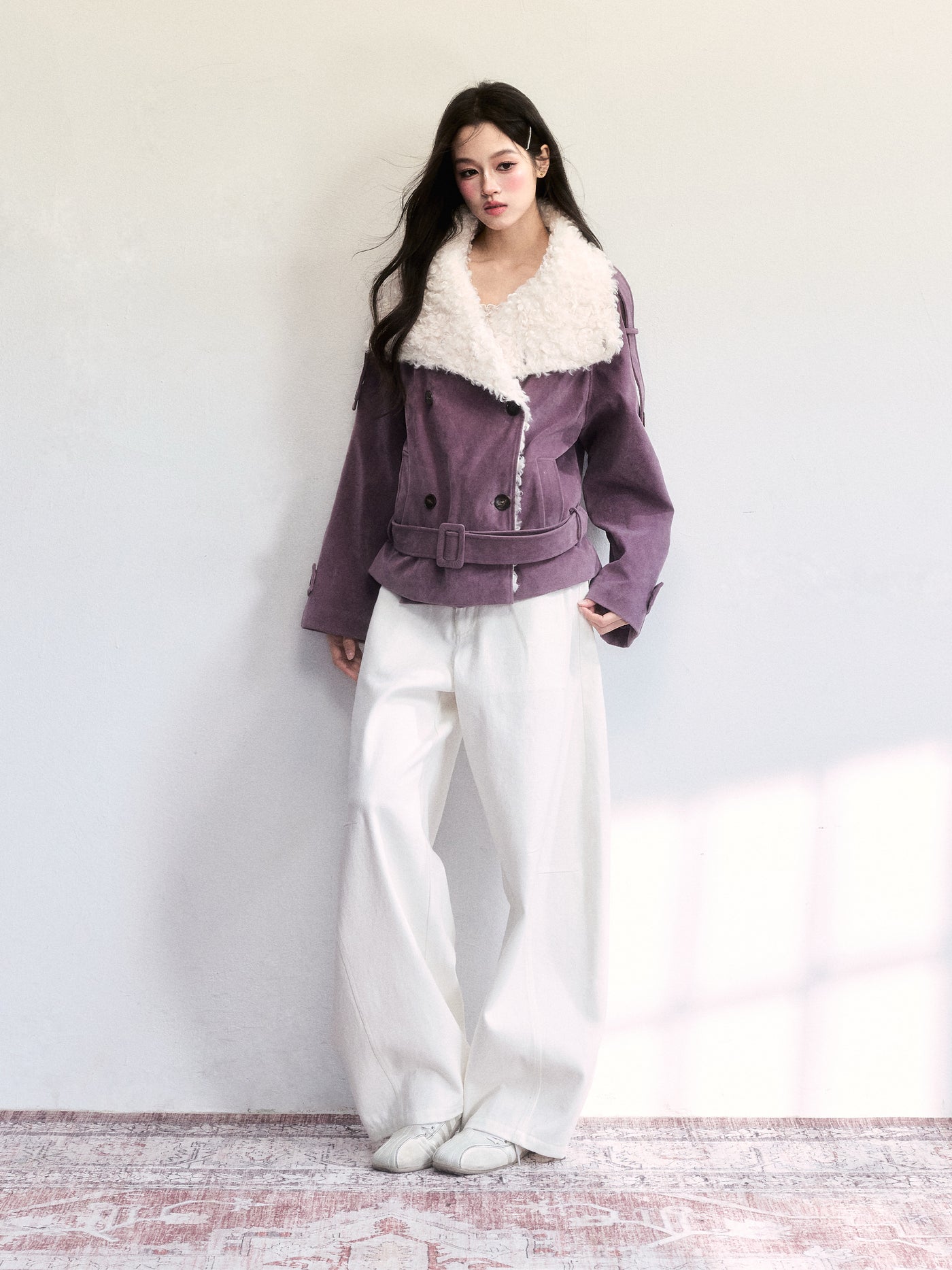 White Scimitar Sickle Shape Jeans FRA0506