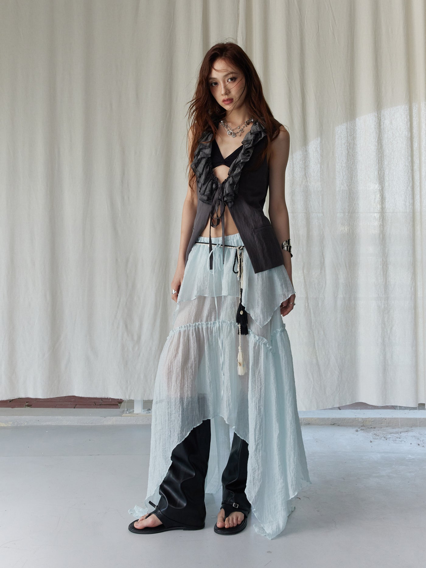 Bohemian Lace Vest Top/Skirt JNY0248