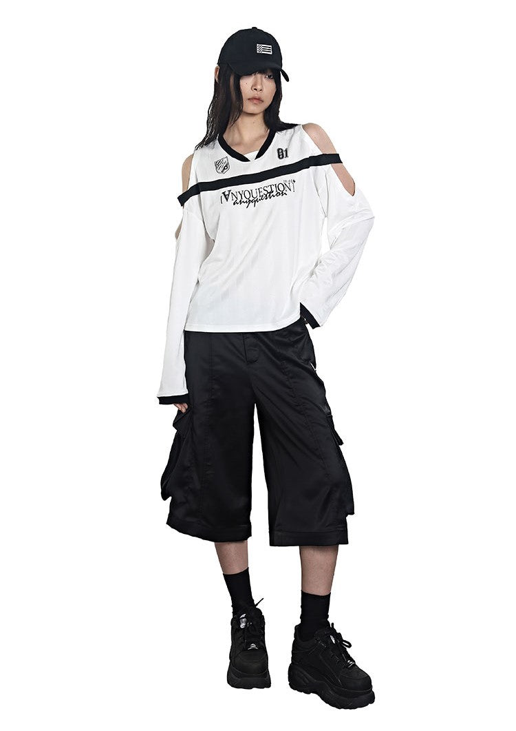 Two-tone Patch Print Jersey T-shirt ANY0076