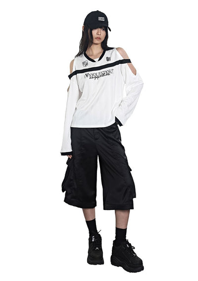 Two-tone Patch Print Jersey T-shirt ANY0076