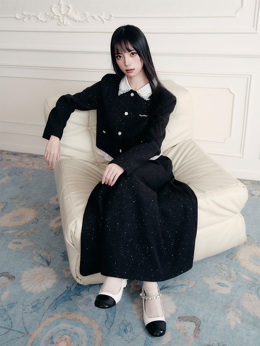 Lace Collar Suit Jacket/Skirt FRA0433