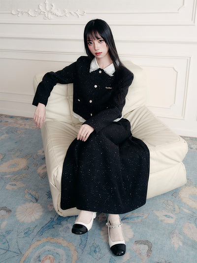 Lace Collar Suit Jacket/Skirt FRA0433