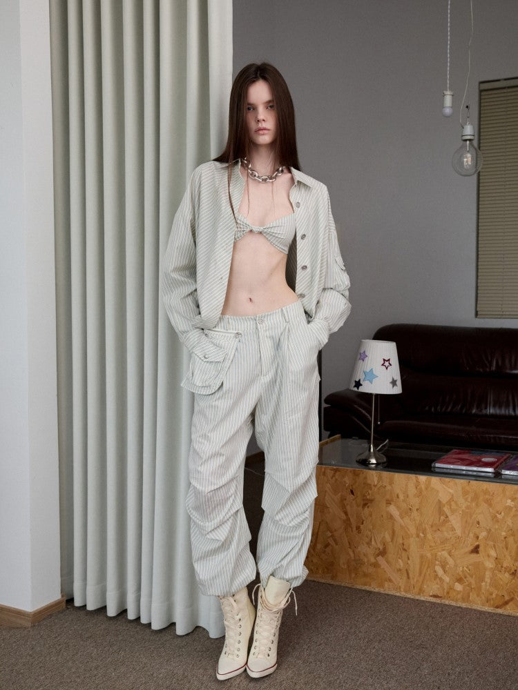 Striped Loose Shirt/Underwear JIN0038