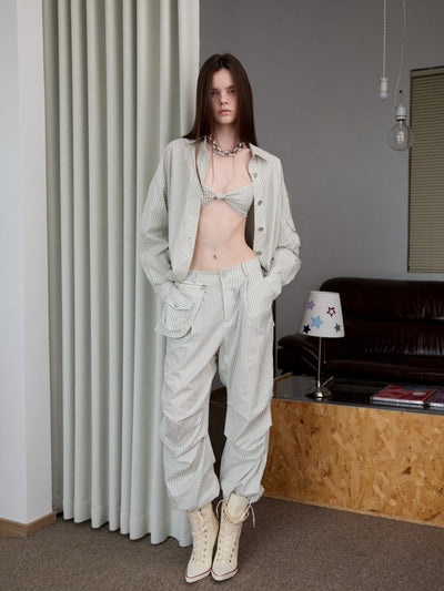 Striped Loose Shirt/Underwear JIN0038
