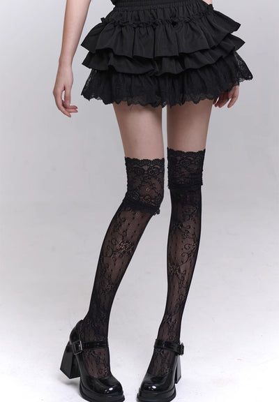 Black Puffy Cake Short Skirt LAD0199