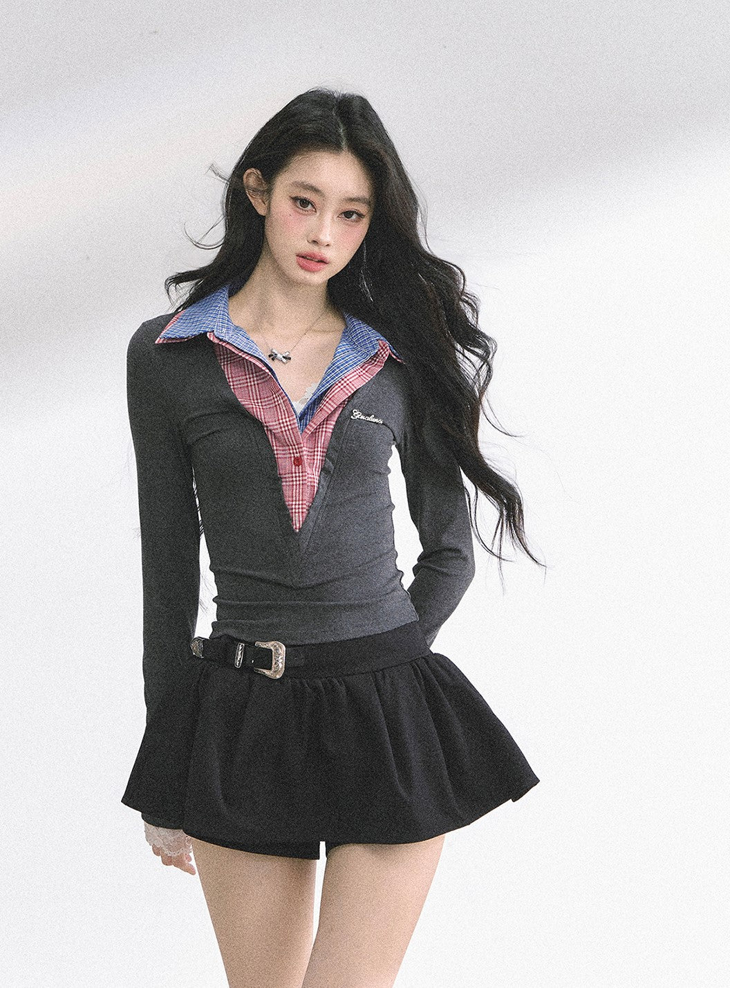 Fake Two-piece Long-sleeved T-shirt DIA0526