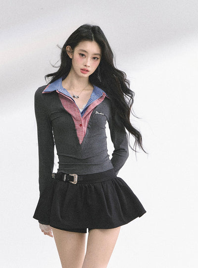 Fake Two-piece Long-sleeved T-shirt DIA0526