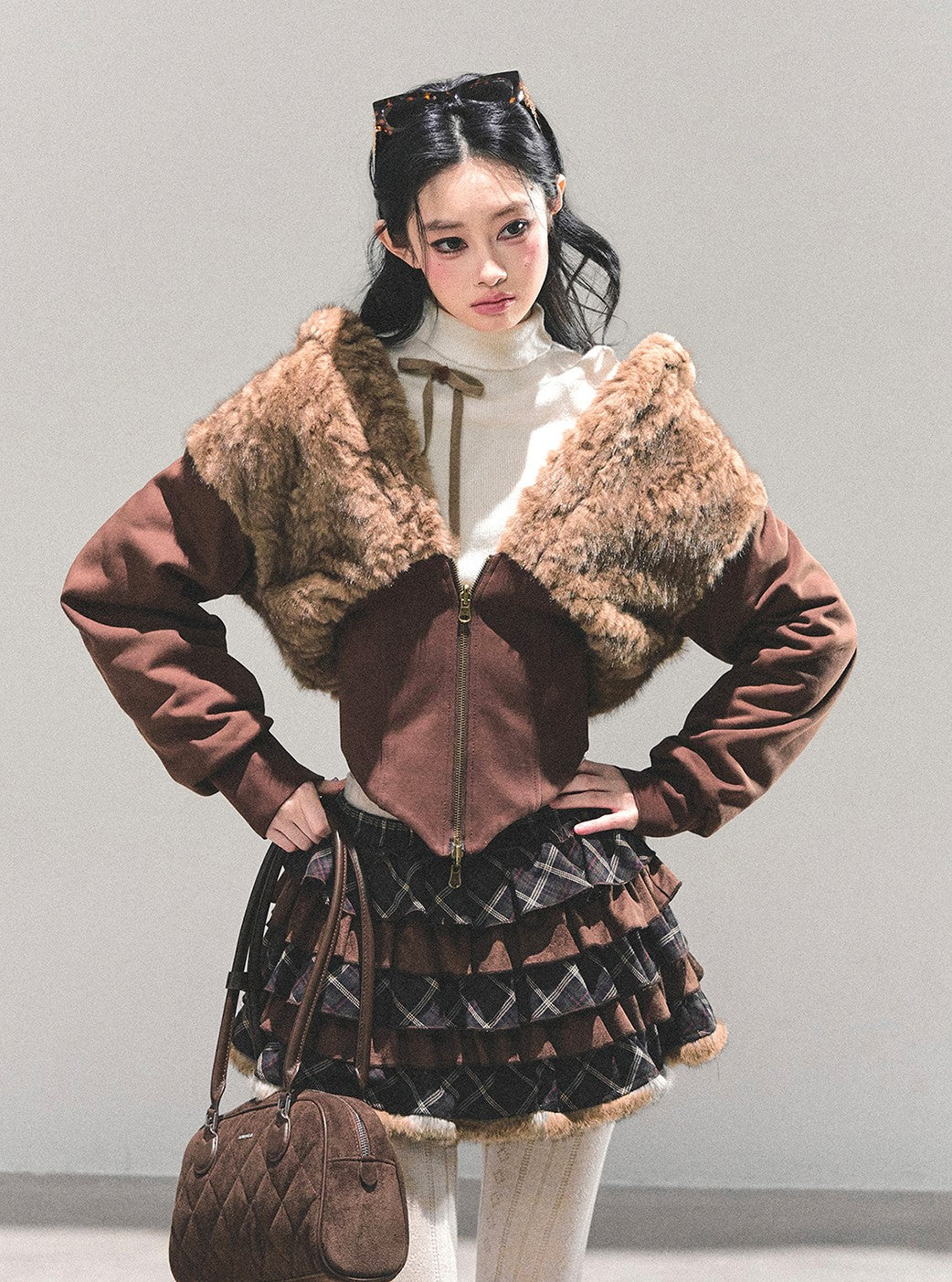 Lambswool Short Hooded Jacket DIA0681