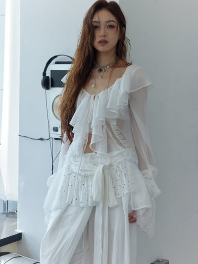 Romantic Fairy Ruffled White Shirt JNY0240