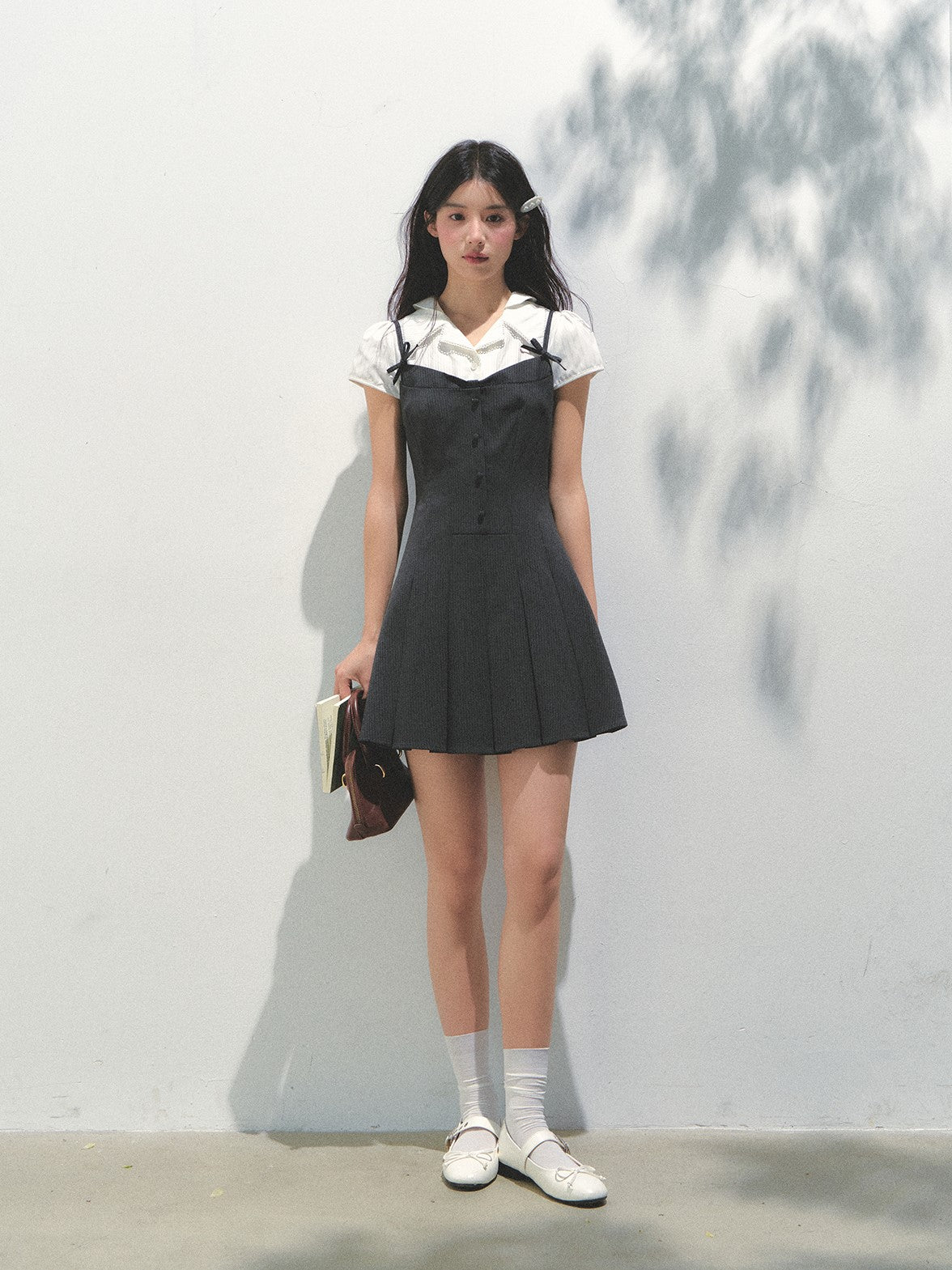 Fake Two-piece Design Pleated Dress SUN0155
