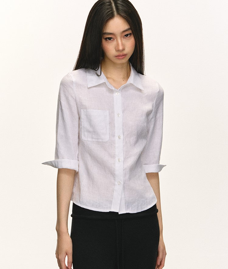 Linen Mid-sleeve Shirt ANA0052