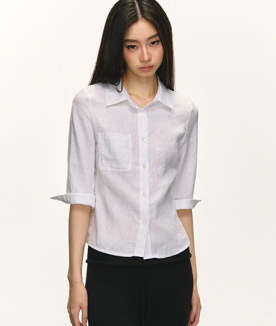 Linen Mid-sleeve Shirt ANA0052
