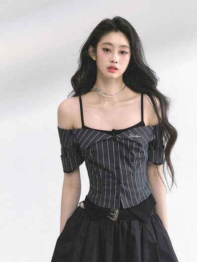 Fake Two-piece Striped Shirt DIA0531