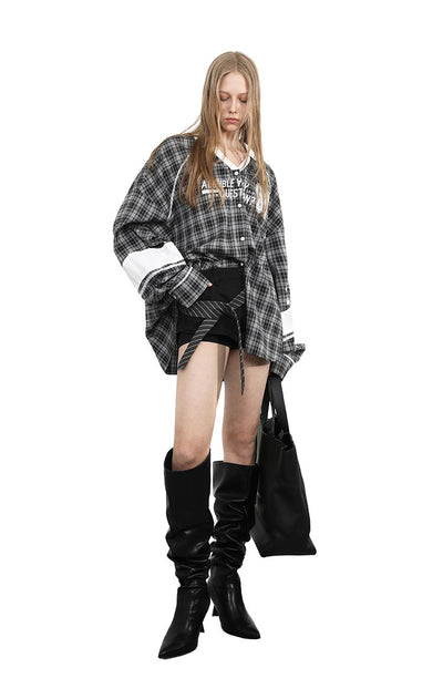 Two-color LOGO Printed Loose Shirt ANY0079