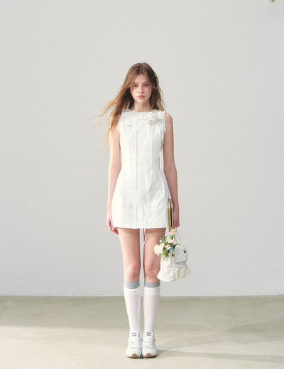 Striped Lace Sleeveless Dress SUN0147