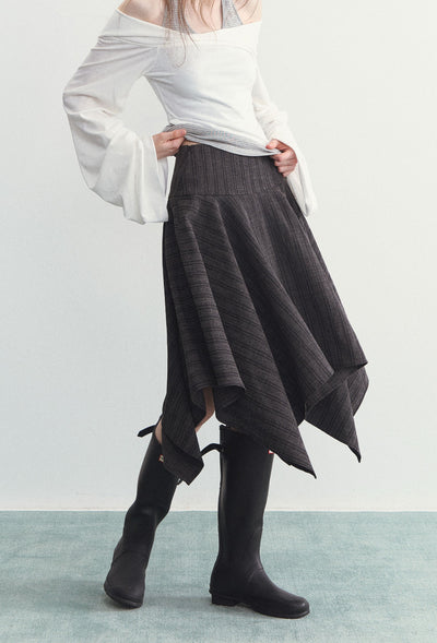 Irregular Plaid High Waist Skirt SPE0100