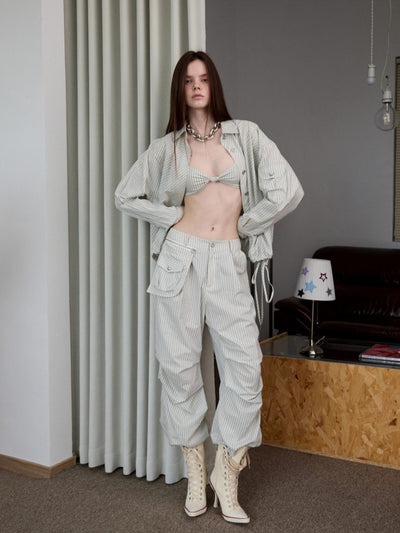 Striped Loose Shirt/Underwear JIN0038