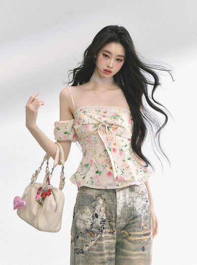 Short-sleeved Floral Slim Shirt DIA0486