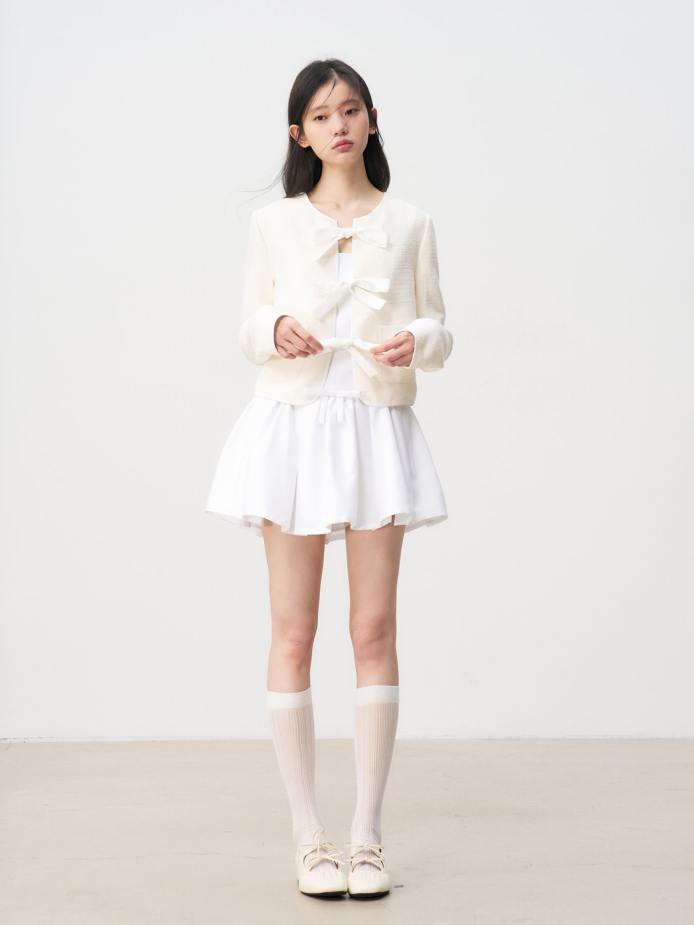Satin Tie Bow Short Jacket REC0069
