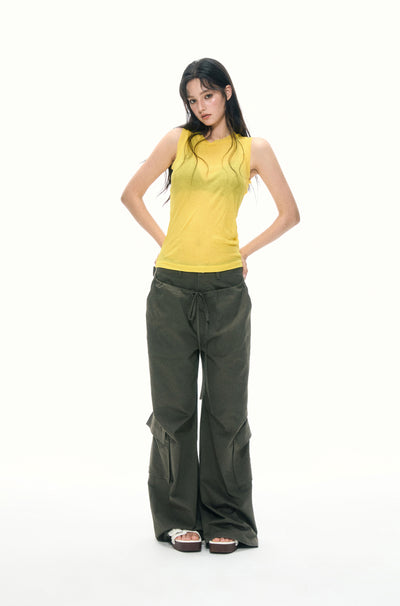 Yellow I-Shaped Sleeveless Top APE0374