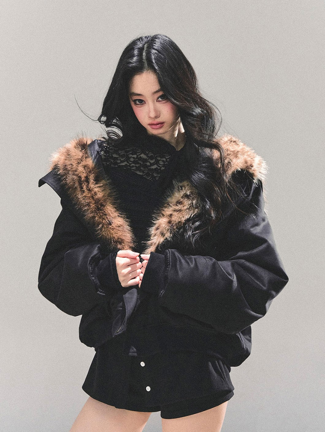Fur Quilted Warm Coat DIA0664