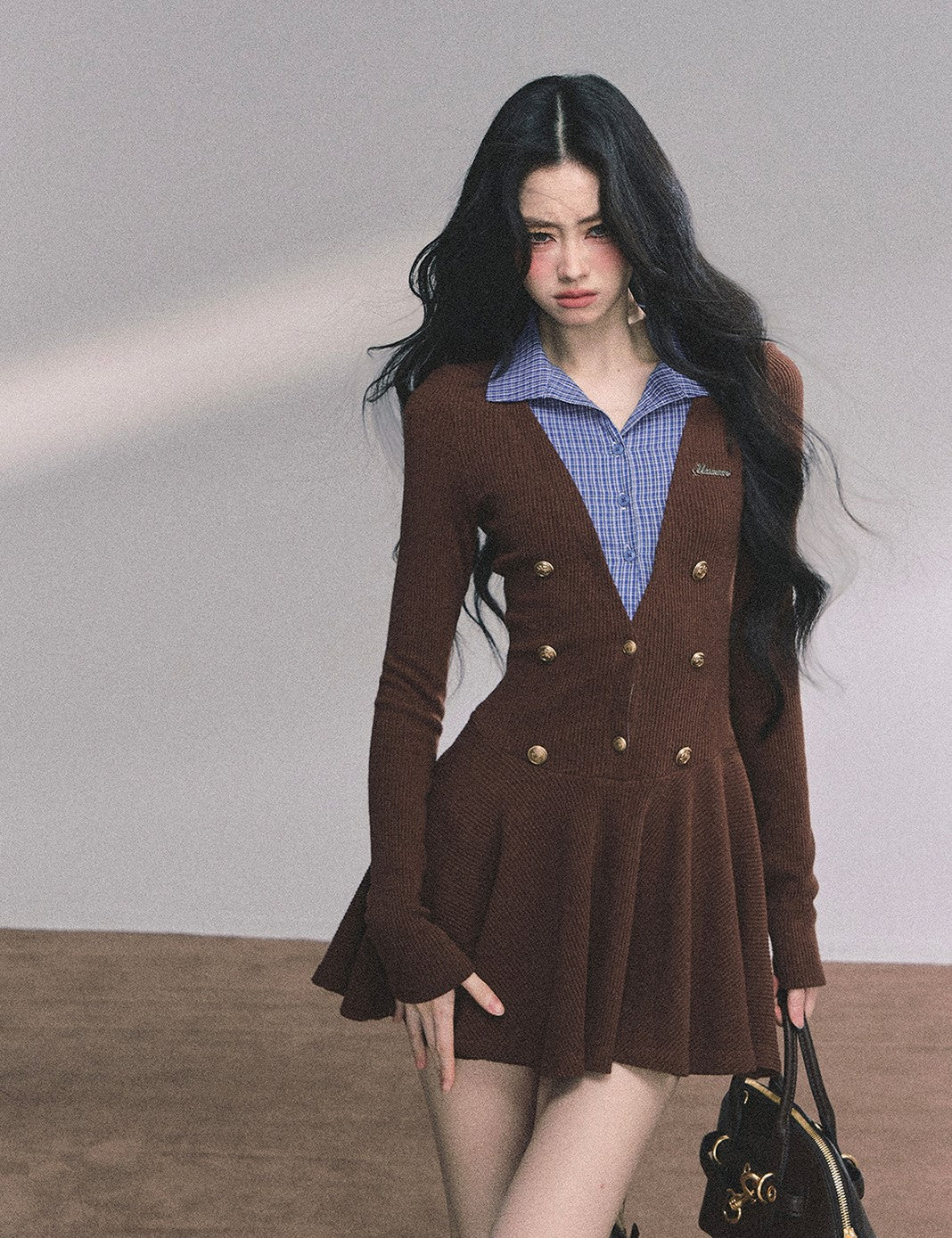 Fake Two-piece French Knitted Dress DIA0613