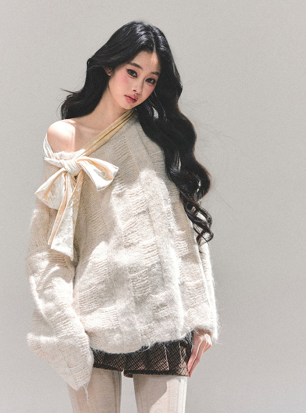 Bow Off-Shoulder Sweater DIA0695