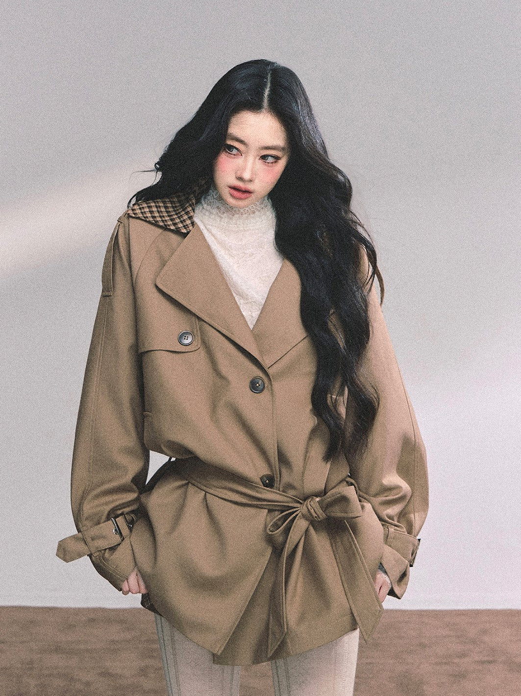 Hepburn Style Plaid Jacket DIA0652