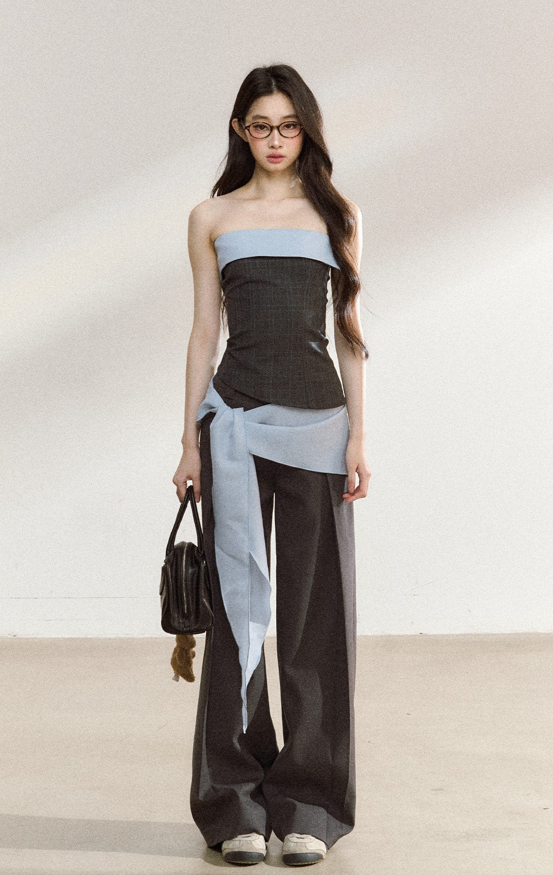 High-end Suit Contrast Color Tube Top/Pants SHI0204