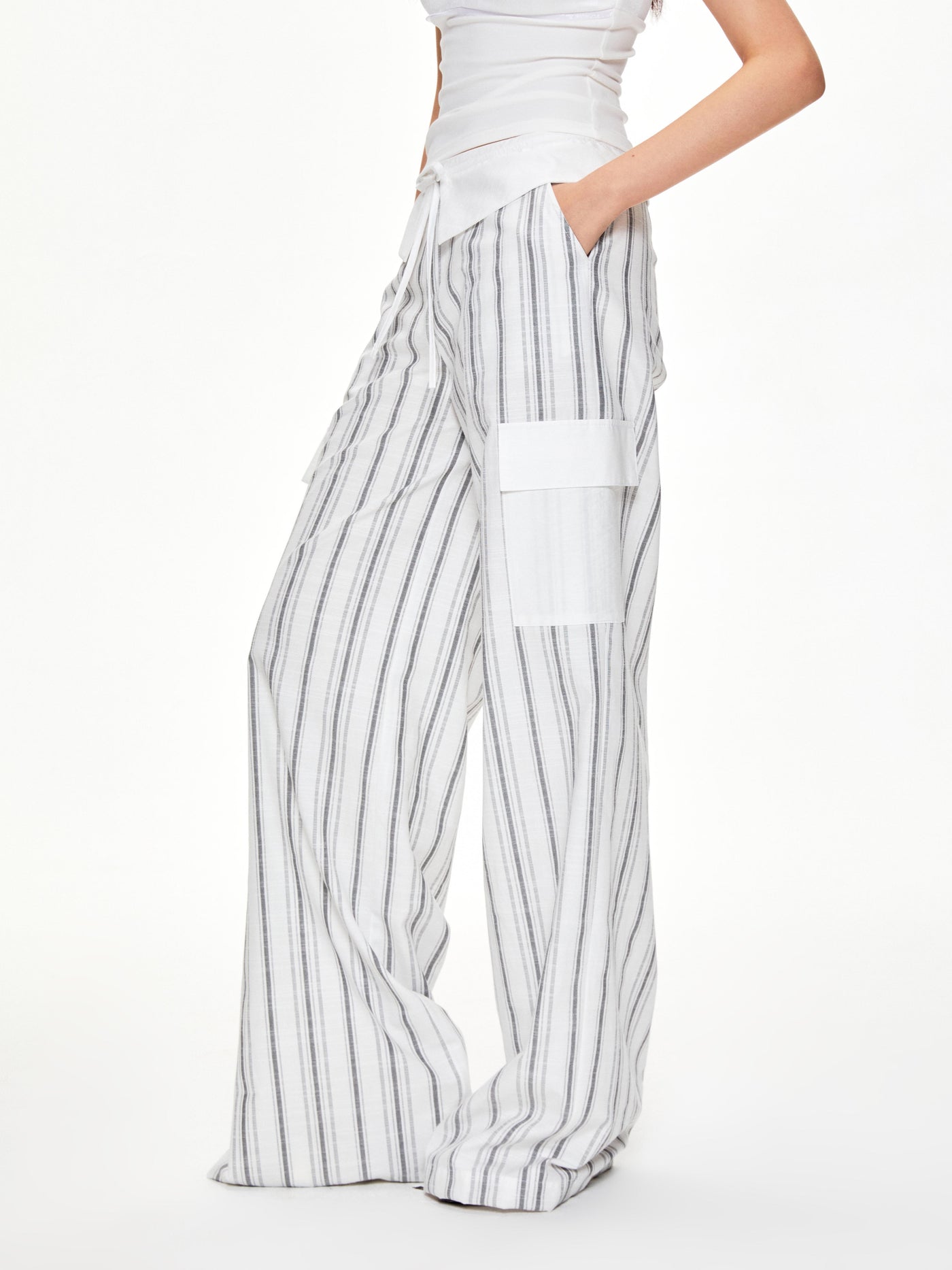 Striped Drawstring Loose Casual Pants APE0398