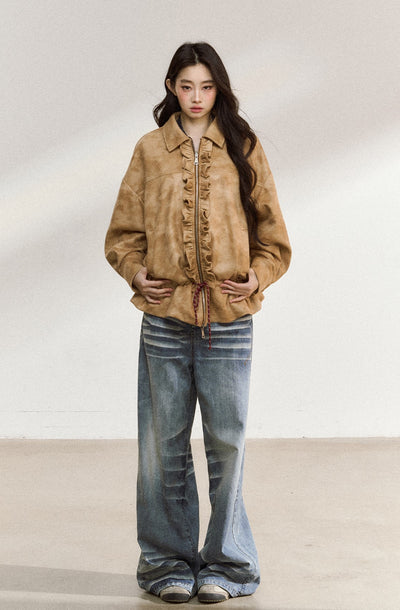 Ruffled Casual Lapel Jacket SHI0216