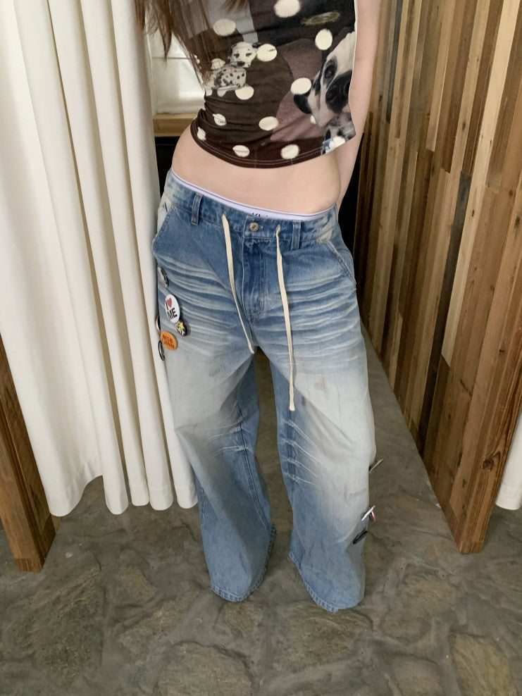 Blue Badge Wide-leg Jeans JIN0040