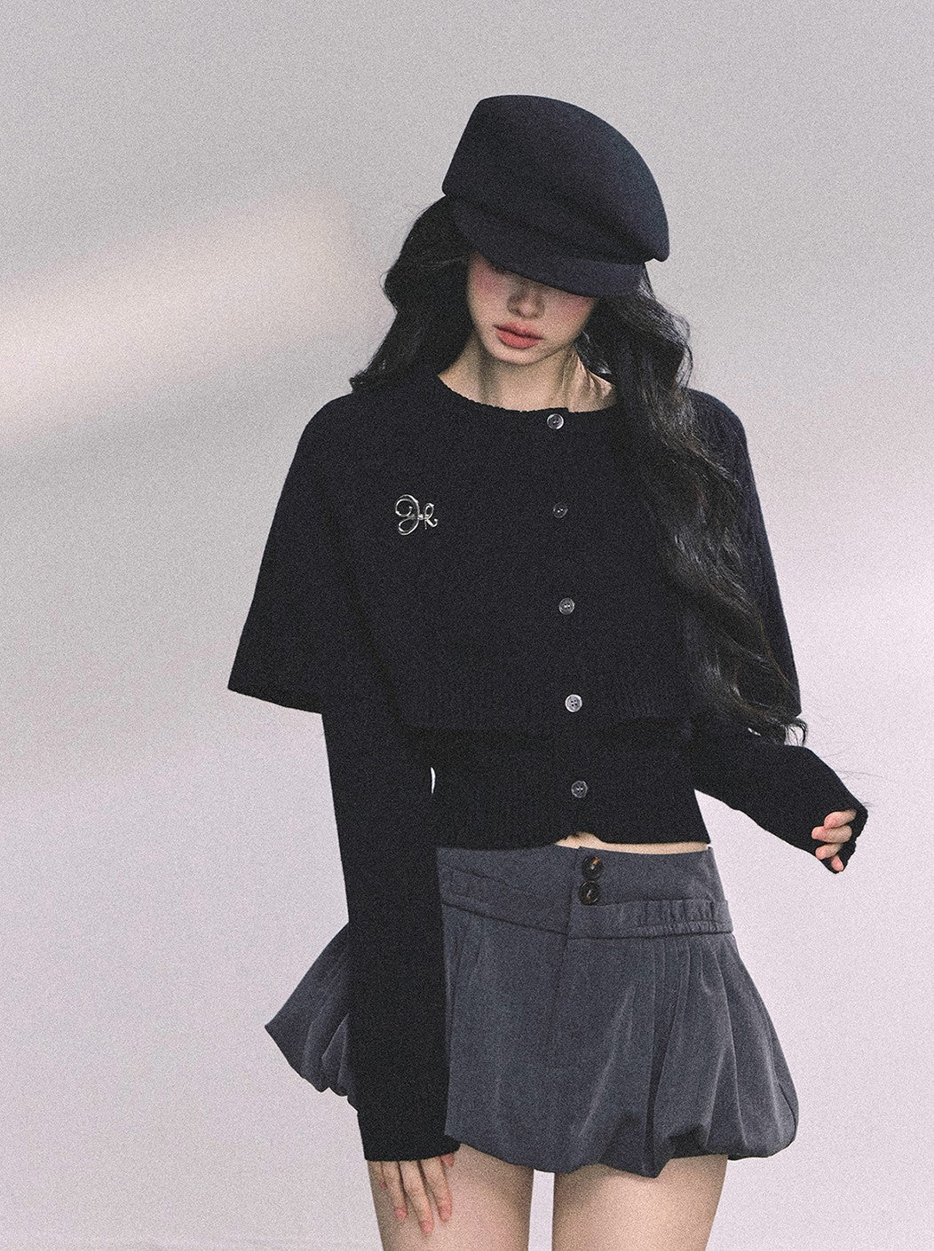 Long-sleeved Cable Cloak Sweater DIA0645