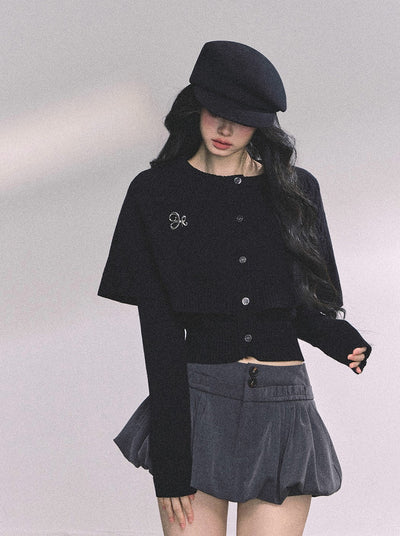 Long-sleeved Cable Cloak Sweater DIA0645