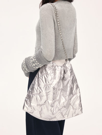 Letter Embroidered Diamond Quilted Chain Bag WEE0131