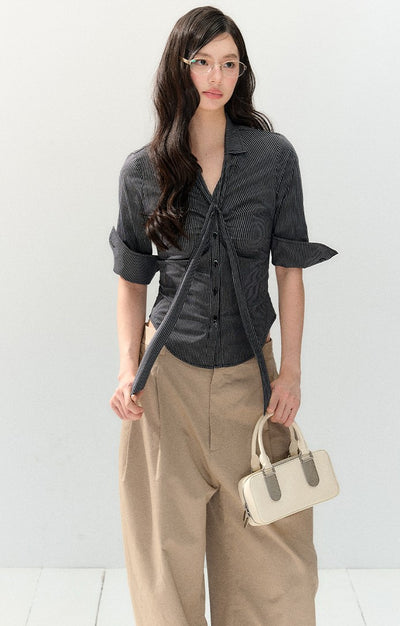Black Plaid Slim Shirt SHI0135