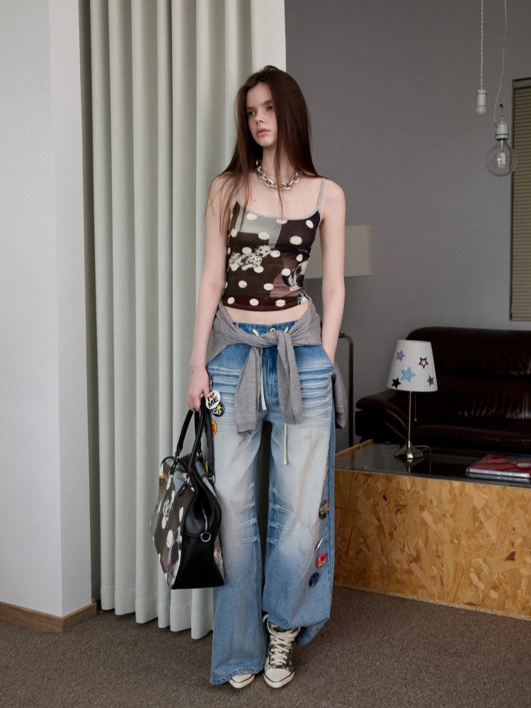 Blue Badge Wide-leg Jeans JIN0040