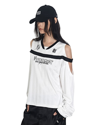 Two-tone Patch Print Jersey T-shirt ANY0076