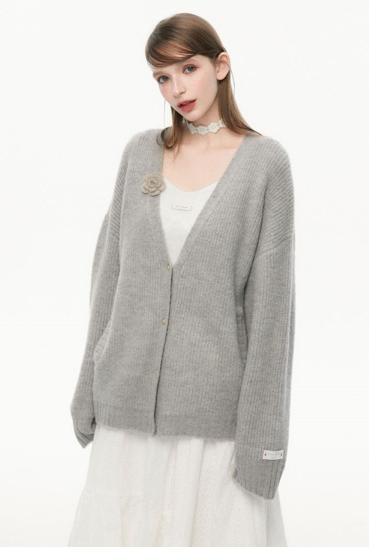 Flowering V-Neck Knit Cardigan SPE0077