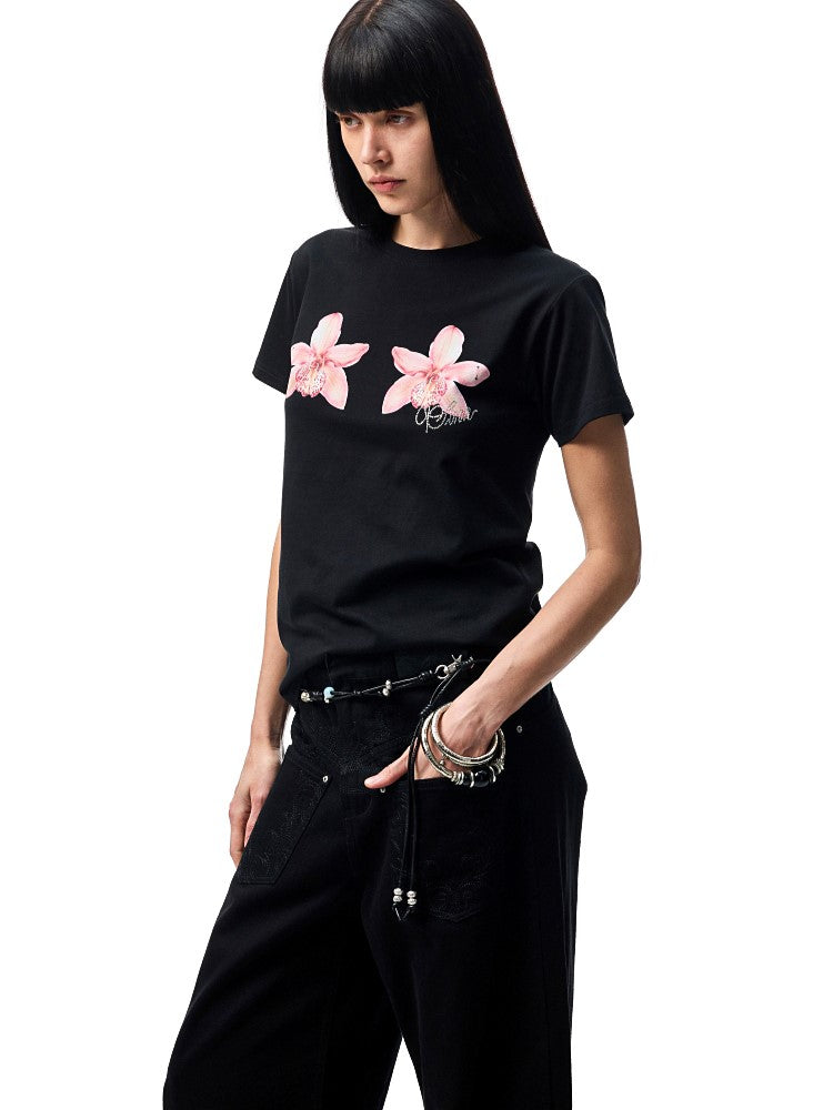 Print Loose Short-Sleeve T-Shirt JIN0003