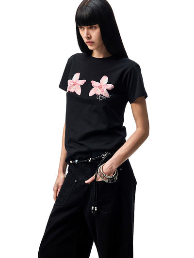 Print Loose Short-Sleeve T-Shirt JIN0003