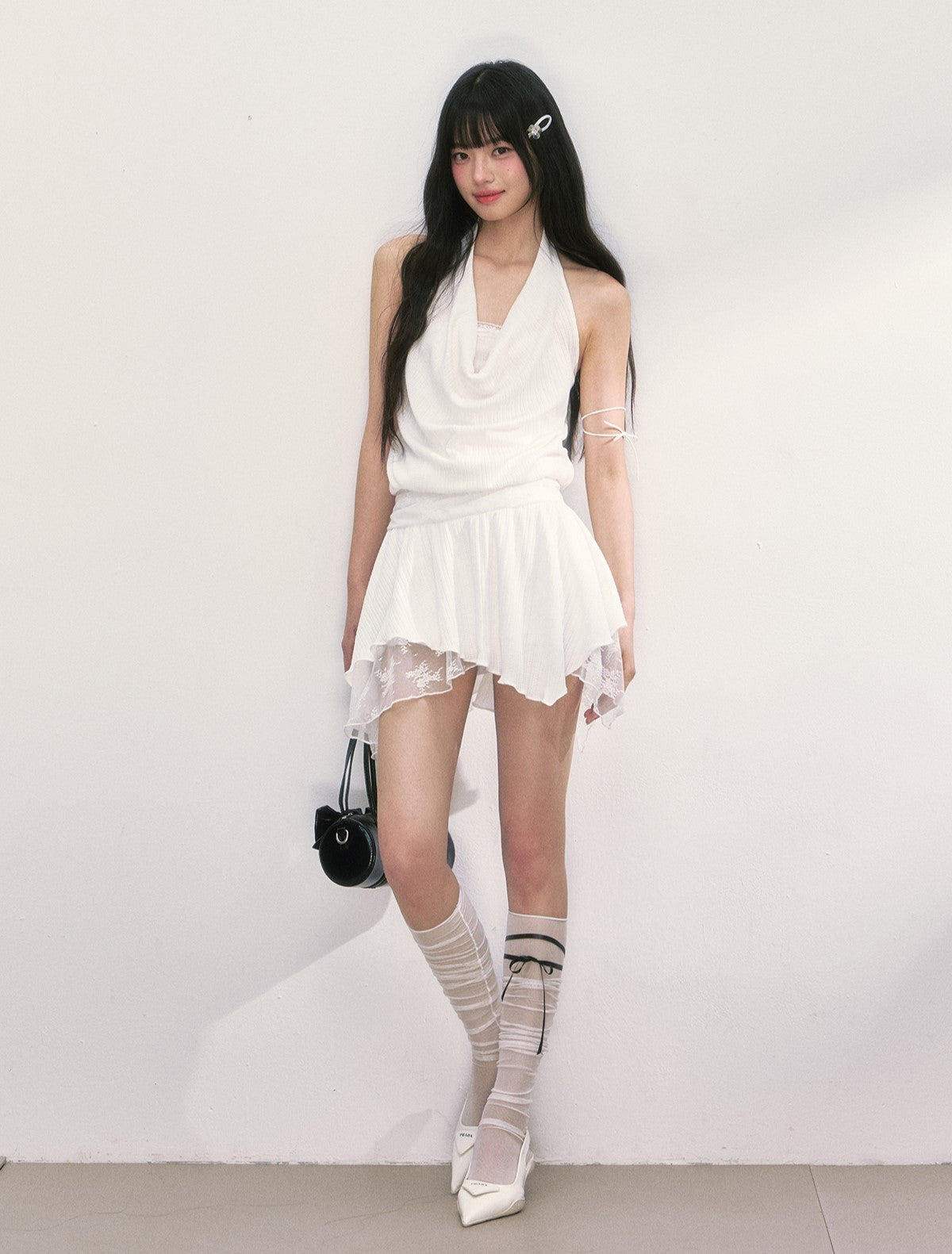 Lace Splicing Swing Collar Dress WEE0009