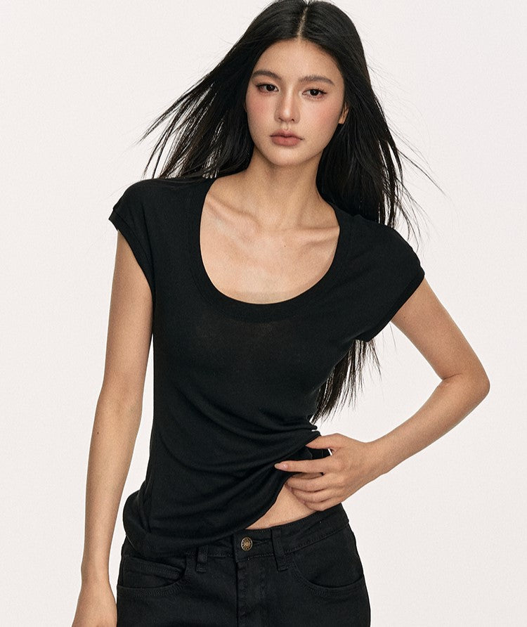 U-neck Short-sleeved T-shirt ANA0043